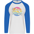Proud To Be Gay LGBT Pride Awareness Mens L/S Baseball T-Shirt White/Royal Blue