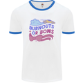 Burnouts or Bows Gender Reveal New Baby Pregnant Mens Ringer T-Shirt White/Royal Blue