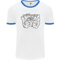 Pew Pew Pew Hands Funny Lightsaber Sci-Fi Mens Ringer T-Shirt White/Royal Blue