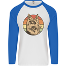 A German Shepherd Dad Mens L/S Baseball T-Shirt White/Royal Blue