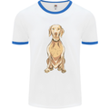 A Hungarian Vizsla Posing Dog Mens Ringer T-Shirt White/Royal Blue