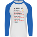 My Perfect Day Be The Best Mum Mother's Day Mens L/S Baseball T-Shirt White/Royal Blue