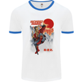 Monkey Magic Retro 70s Martial Arts TV Mens Ringer T-Shirt White/Royal Blue