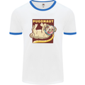 Pugonaut Funny Astronaut Pug Dog Space Mens Ringer T-Shirt White/Royal Blue