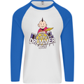 The Little Drummer Boy Funny Drumming Drum Mens L/S Baseball T-Shirt White/Royal Blue