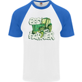 Best Farmer Ever Farming Fathers Day Mens S/S Baseball T-Shirt White/Royal Blue