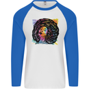 Fathers Day Gaming Mens L/S Baseball T-Shirt White/Royal Blue