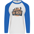 Go Back Funny Climate Change Environment Mens L/S Baseball T-Shirt White/Royal Blue