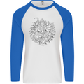 Goddess Shiva Hindu God Hinduism Religion Mens L/S Baseball T-Shirt White/Royal Blue