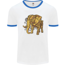 A Steampunk Elephant Mens Ringer T-Shirt White/Royal Blue