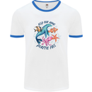 Plastic Free Climate Change Octopus Seal Fish Mens Ringer T-Shirt White/Royal Blue