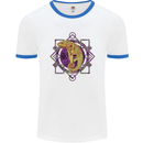 A Geometric Chameleon Mens Ringer T-Shirt White/Royal Blue