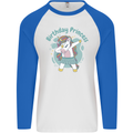 Birthday Princess Unicorn 4th 5th 6th 7th 8th Mens L/S Baseball T-Shirt White/Royal Blue