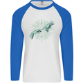 Alien Creation of Adam Parody UFO Mens L/S Baseball T-Shirt White/Royal Blue