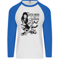 Goth Mum Like a Regular but Spookier Gothic Mens L/S Baseball T-Shirt White/Royal Blue