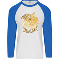 Weirdy Beardy Funny Bearded Dragon Mens L/S Baseball T-Shirt White/Royal Blue