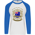 All Men Are Born Equal Australian Australia Mens L/S Baseball T-Shirt White/Royal Blue