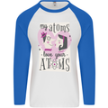 My Atoms Love Your Atoms Valentine's Day Mens L/S Baseball T-Shirt White/Royal Blue