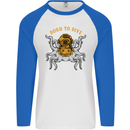 Born to Dive Octopus Scuba Diving Diver Mens L/S Baseball T-Shirt White/Royal Blue