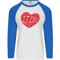 All You Need Is Love Heart Peace Mens L/S Baseball T-Shirt White/Royal Blue