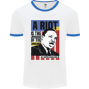A Riot Martin Luther King Black Lives Matter Mens Ringer T-Shirt White/Royal Blue