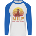 MILF Man I Love Foxes Fox Mens L/S Baseball T-Shirt White/Royal Blue