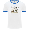 Branch Manager Funny Dog Walking Dad Mens Ringer T-Shirt White/Royal Blue