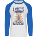 Alien UFO I Want to Be Leaving Mens L/S Baseball T-Shirt White/Royal Blue