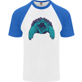Alligator Snapping Turtle Mens S/S Baseball T-Shirt White/Royal Blue