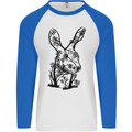 Rabbit Ecology Mens L/S Baseball T-Shirt White/Royal Blue