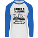Daddy and Daughter Funny Father's Day Mens L/S Baseball T-Shirt White/Royal Blue
