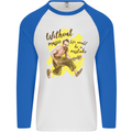 Without Music Life Would Be a Mistake Guitar Mens L/S Baseball T-Shirt White/Royal Blue