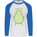 Funny Mother's Day Mamacado Avacado Mens L/S Baseball T-Shirt White/Royal Blue