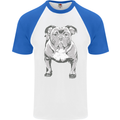 American Bully Striking a Pose Dog Mens S/S Baseball T-Shirt White/Royal Blue