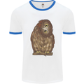 A Funny Owl Mens Ringer T-Shirt White/Royal Blue