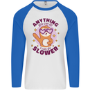 Sloth Anything I Can Do Slower Funny Mens L/S Baseball T-Shirt White/Royal Blue