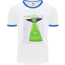 Alien Abducted Cow UFO Farmer Farming Mens Ringer T-Shirt White/Royal Blue