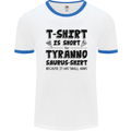Funny Tyrannosaurus Rex Dinosaur T-Rex Mens Ringer T-Shirt White/Royal Blue