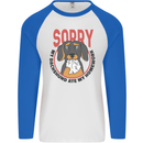 My Dachshund Ate My Homework Funny Dog Mens L/S Baseball T-Shirt White/Royal Blue