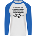 Skydiving No Explanation Freefall Paras Mens L/S Baseball T-Shirt White/Royal Blue