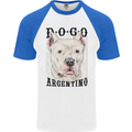 A Dogo Argentino Dog Mens S/S Baseball T-Shirt White/Royal Blue