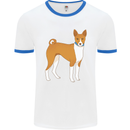 A Basenji Hunting Dog Mens Ringer T-Shirt White/Royal Blue