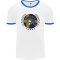 Sweden Bodybuilding Flag Gym Training Swedish Mens Ringer T-Shirt White/Royal Blue