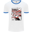 Sushi Mens Ringer T-Shirt White/Royal Blue