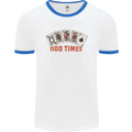 Poker Odd Times Funny Mens Ringer T-Shirt White/Royal Blue