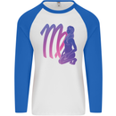 Virgo Woman Star Sign Astrological Zodiac Mens L/S Baseball T-Shirt White/Royal Blue