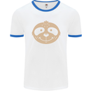 A Funny Sloth Face Mens Ringer T-Shirt White/Royal Blue