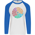 Gym Be Stronger Than Your Excuses Fitness Mens L/S Baseball T-Shirt White/Royal Blue