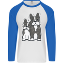 A Pair of Bulldogs Mens L/S Baseball T-Shirt White/Royal Blue