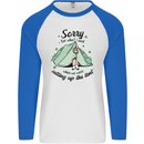 Funny Camping Tent Sorry for What I Said Mens L/S Baseball T-Shirt White/Royal Blue